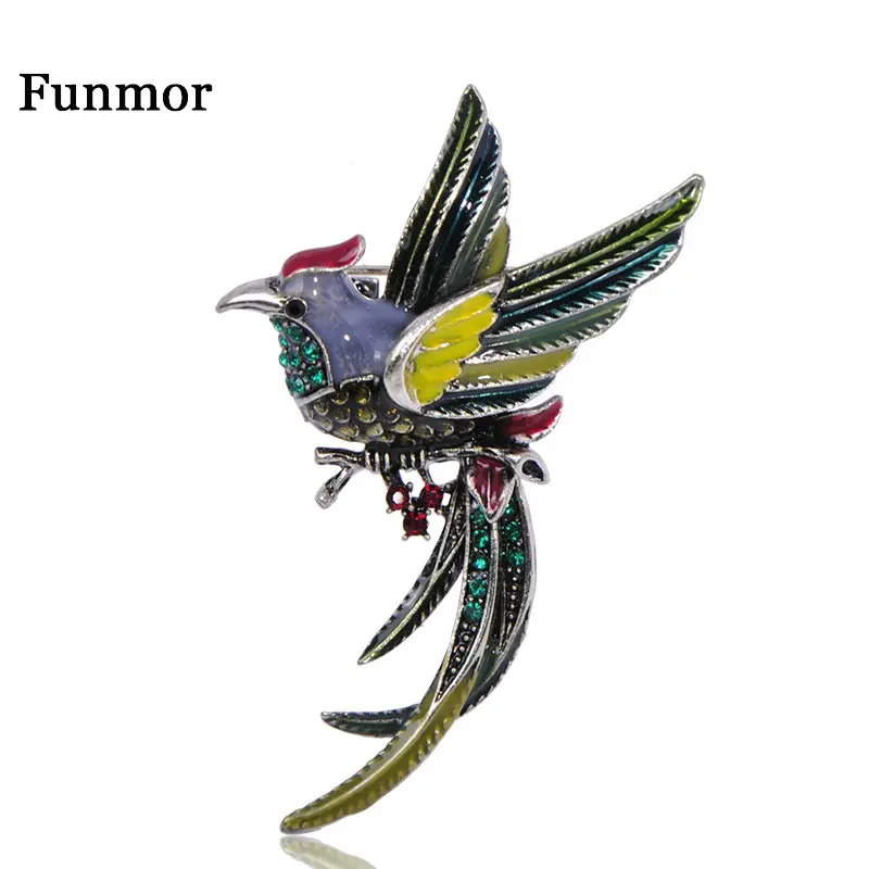 Брошь FUNMOR Изысканная с эмалью в форме птицы Феникс для женщин и девушек брошь
