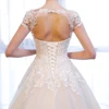 SL-307 Customized Short Sleeve bridal dresses Lace Appliques Beach Vintage SuLi Wedding Dress woman wedding gowns for bride 6