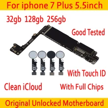 Бесплатная iCloud для Apple iphone 7 Plus 5,5 дюймовая материнская плата с сенсорным ID/без сенсорного ID, оригинальная разблокированная материнская плата для iphone 7 Plus