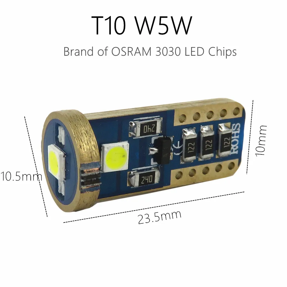 WLJH 2x Canbus LED T10 W5W 3030 SMD Автомобильная светодиодная лампа для салона автомобиля VW Tiguan