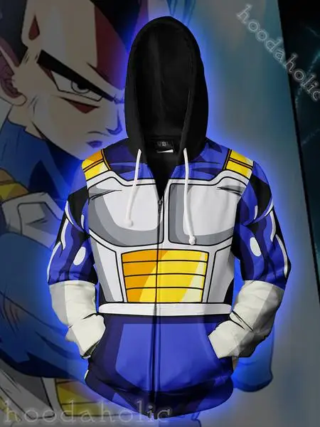 BIANYILONG/Новинка года; сезон осень-зима; куртка с объемным принтом Dragon Ball Vegeta Armor; куртка на молнии с капюшоном; одежда