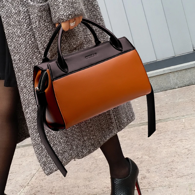 

2019 Autumn Luxury Fashion Panelled Shoulder Messenger Bags High Quality Famous Designer Women Leather Handbags Bolsas Feminina