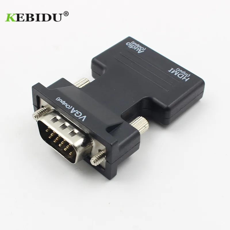 HDMI-совместимый преобразователь VGA с аудио адаптером гнездо-штырь поддержка 1080P