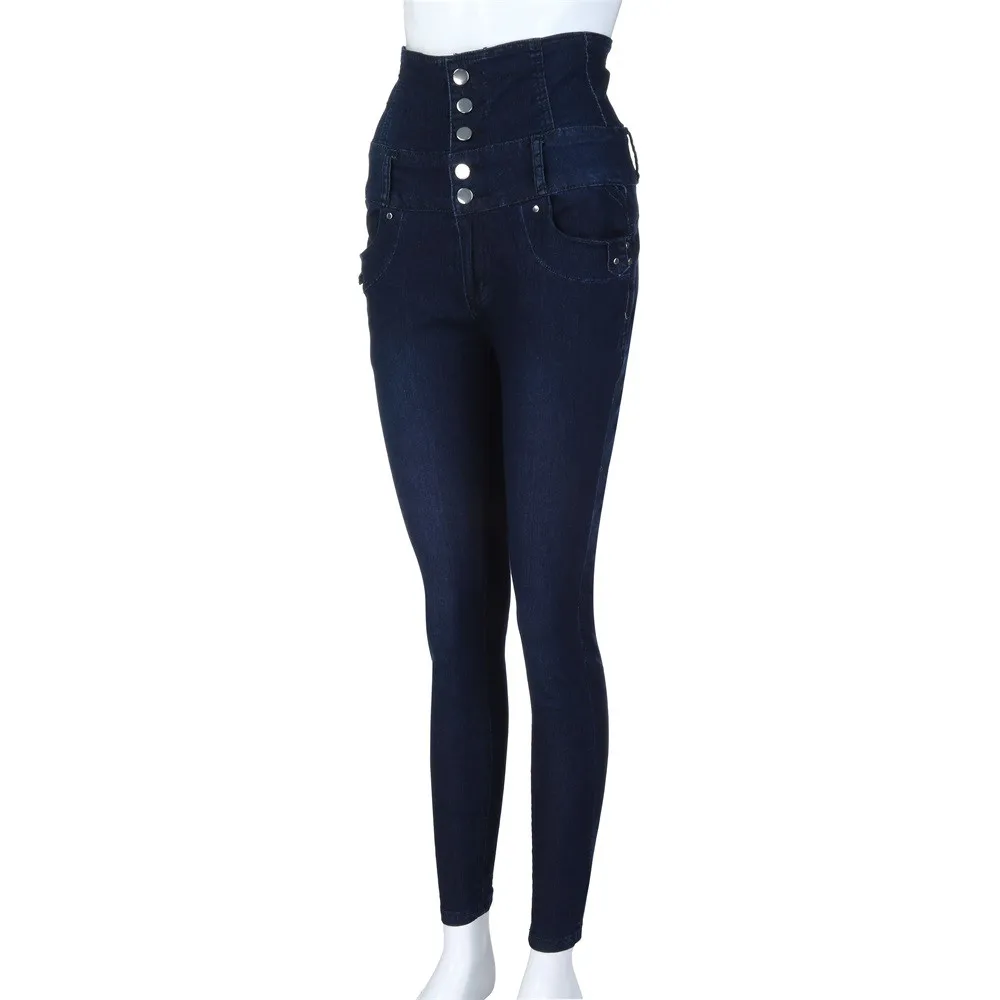 JAYCOSIN/женская одежда, джинсы, обтягивающие джинсовые брюки с высокой талией, модные повседневные Стрейчевые узкие джинсы на пуговицах для девочек