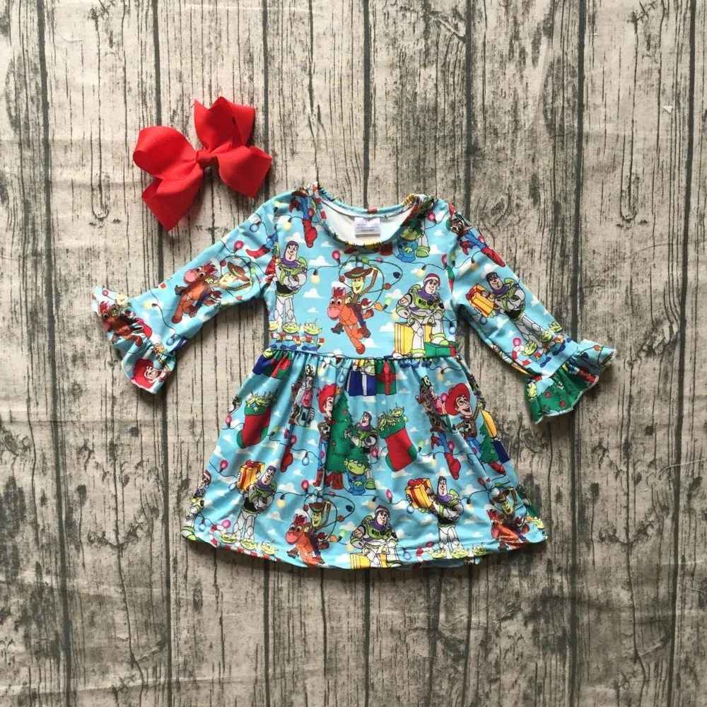 new milk silk Carton girls children clothes baby Fall/Winter long sleeve ruffle dresse blue party dress kids wear with bows new milk silk Carton girls children clothes baby Fall/Winter long sleeve ruffle dresse blue party dress kids wear with bows