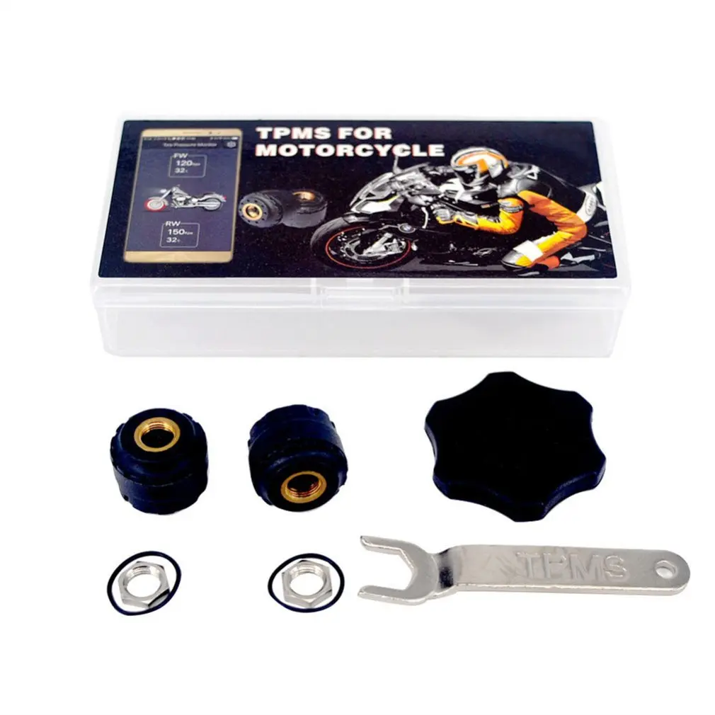 

TP200 Motorcycle Bluetooth Tire Pressure Monitoring System TPMS Mobile Phone APP Detection 2 External Sensors