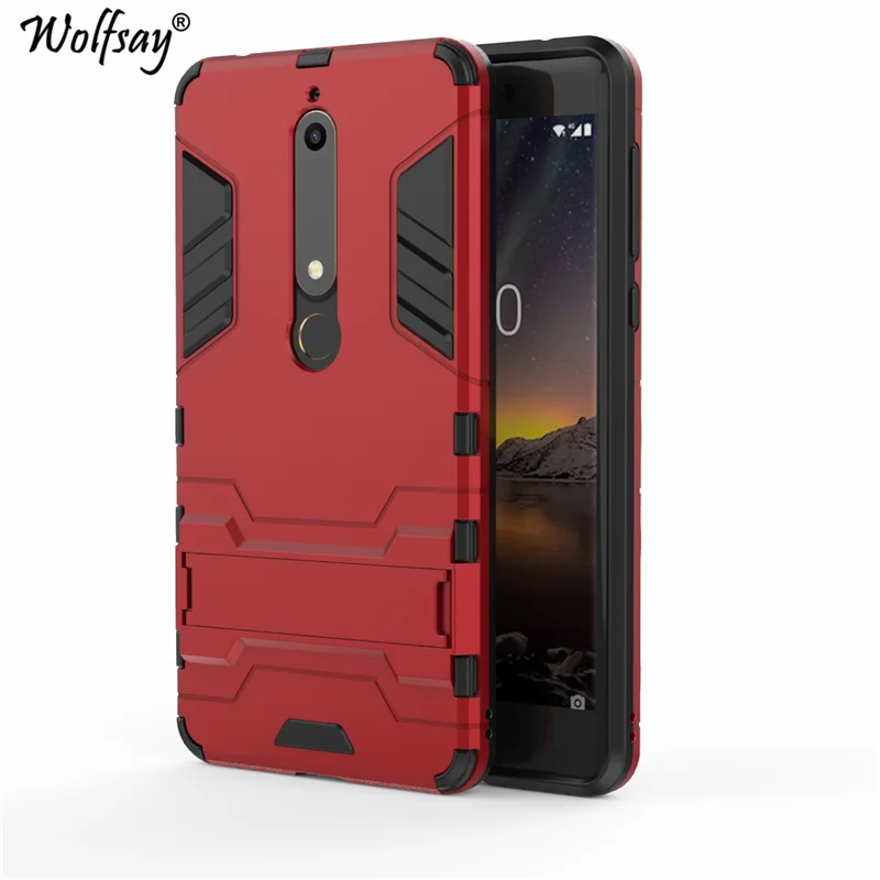 

Wolfsay Cover For Nokia 6.1 Case Slim PC + Soft Rubber Armor Phone Case For Nokia 6 2018 Cover for Nokia 6.1 2018 Funda TA-1043