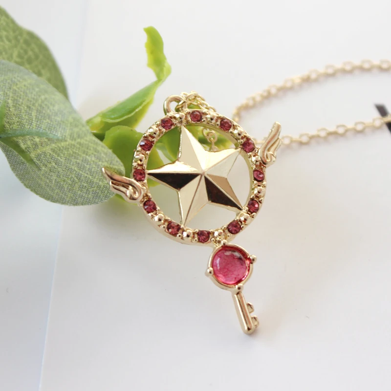 Ожерелье с подвеской в виде аниме карты|card captor sakura wand|necklace necklacenecklace crystal pendant |