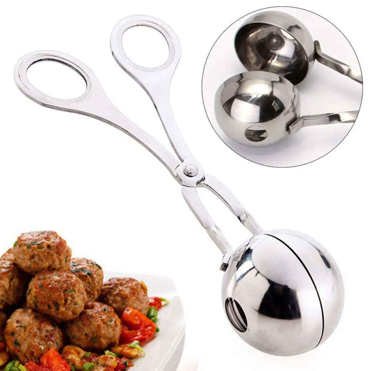 Stainless Steel Non-sticky Meatballs Rice Balls Clip Maker Mold Kitchen
