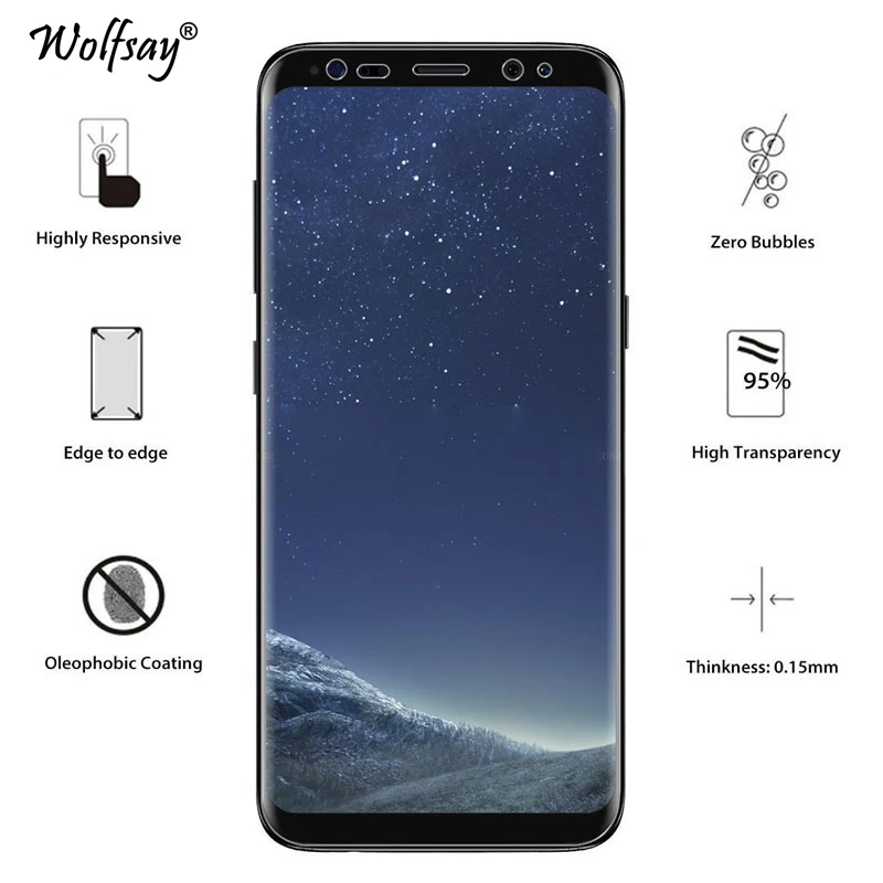 Защитная пленка для экрана Samsung Galaxy S8 Plus из мягкого ТПУ G955 полное покрытие Wolfsay Not