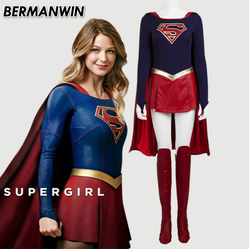 bermanwin high quality supergirl halloween costumes for adult women supergirl cosplay costume leather suit supergirl jumpsuit - Halloween Costumes Prices bermanwin high quality supergirl halloween costumes for adult women supergirl cosplay costume leather suit supergirl jumpsuit - Halloween Costumes Prices