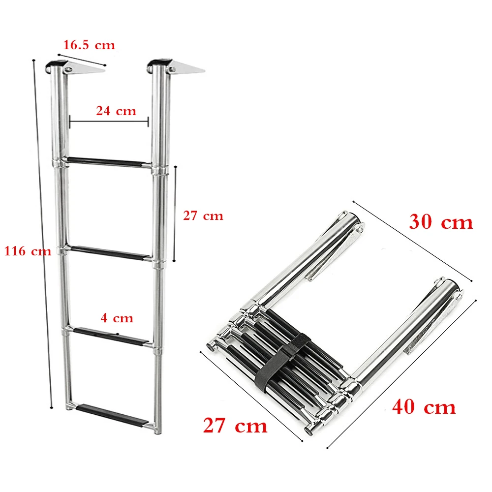 Нержавеющая сталь 3/4 шага лодка телескопическая лестница морской транца посадочный трап ноги подходят Плавание перешагнуть на платформе