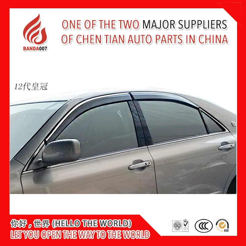 

4 Piece Injection molding trim vent shade rain sun wind deflector window visor for CROWN 2005-2009 2010-2014 2015-2018
