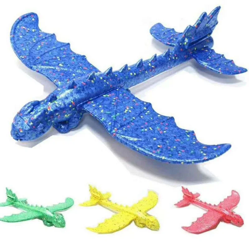 

48cm DIY Kids Toys Hand Throw Training Dragon Foam Aeroplane Model How to train Dragon Plane Flying Glider Plane Toys For Kids
