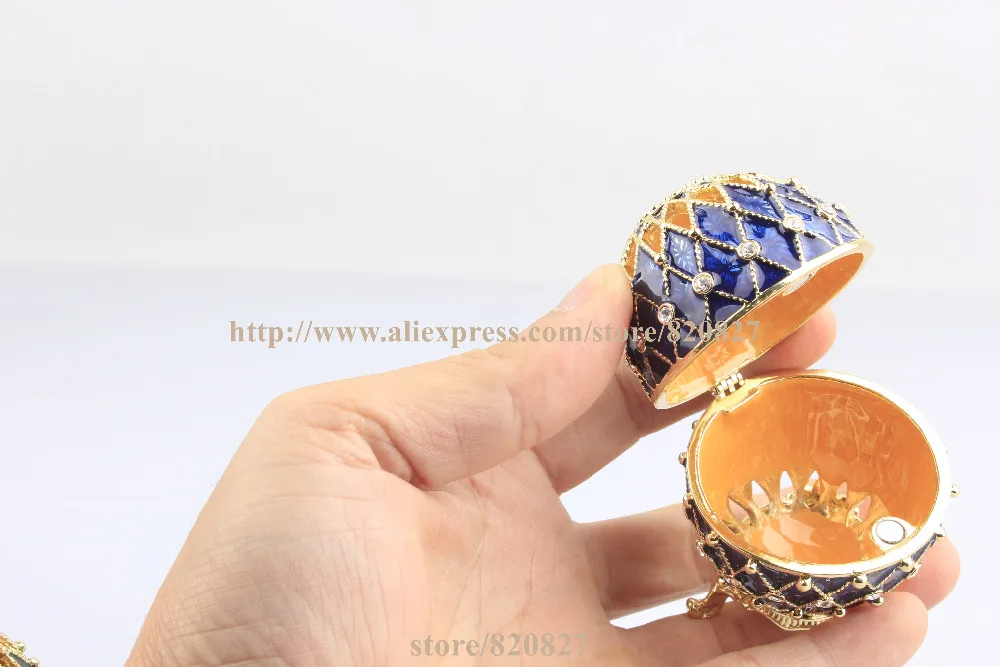 Ювелирные изделия с кристаллами Faberge Egg кольцо безделушка Подарочная коробка для