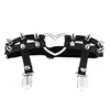 Female Women Sexy Harajuku Elasticity Heart Faux Leather Harness Tight Suspender Punk Strap Leg Ring Garter Belts Bondage gothic ► Photo 2/6