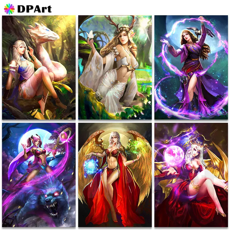 

Diamond Painting Full Square/Round Visual Arts Fantasy Girl Beauty Animation Daimond Embroidery Cross Stitch Decor Mosaic A004