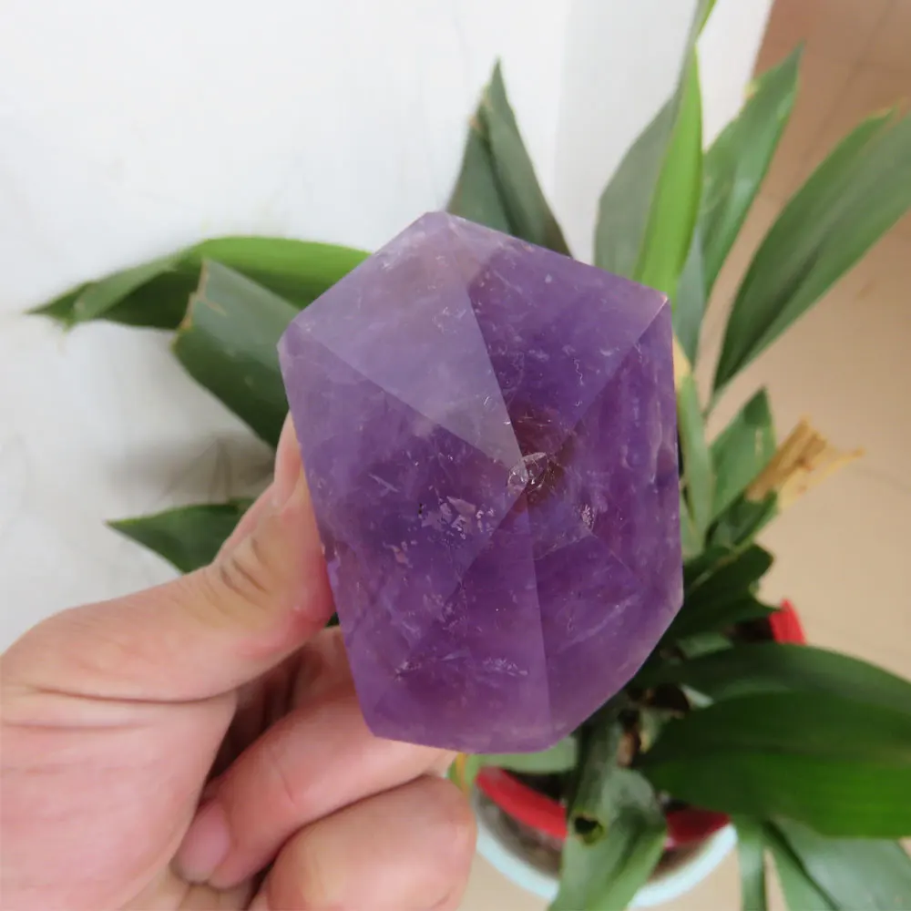 

201g AAA++ Natural Amethyst Quartz Crystal Point Wand Mineral Stone Reiki Healing Art Collection Home Decoration Fengshui