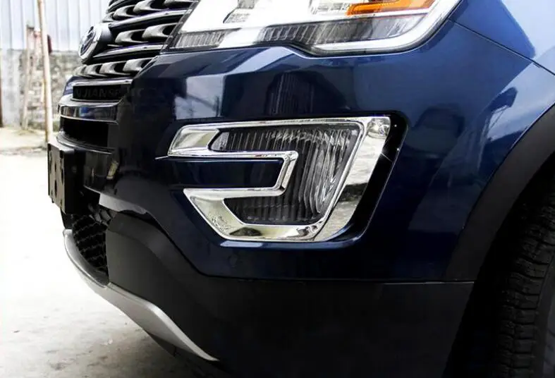 For Ford Explorer 2016 2017 2PCS Brand New ABS Chrome Car Front Headlight Fog Light Lamp Cover Trims Styling Accessories | Автомобили и