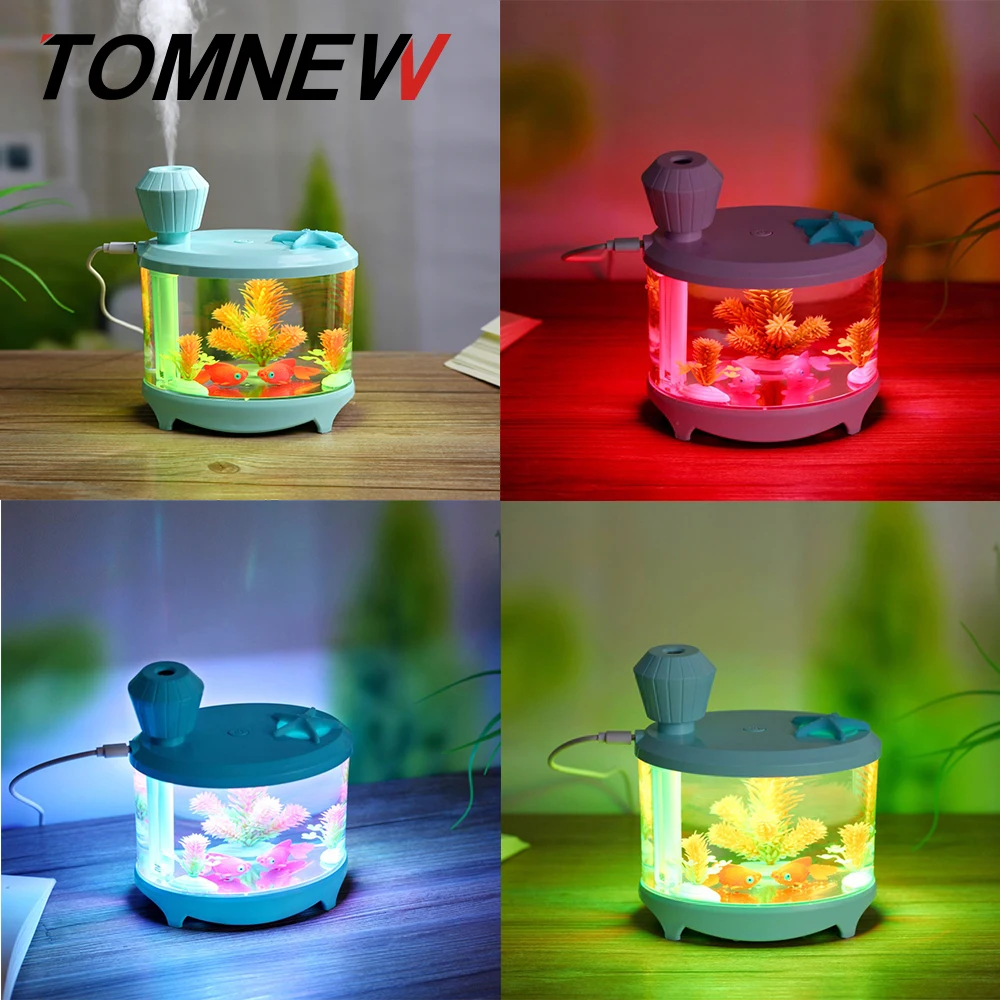 

TOMNEW 460ML Mini Cool Mist Humidifier USB Ultrasonic Cartoon Cute Air Cleanser Diffuser with LED Night Light for Home Office