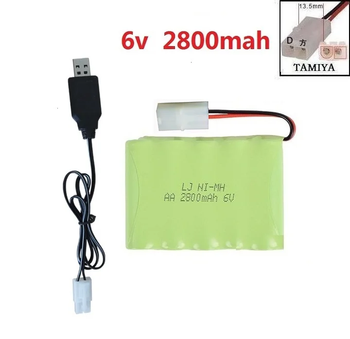 YUKALA RC грузовик RC автомобиль RC Танк RC лодка 6V 2800mAh ni-mh аккумуляторная батарея AA SM/JST/TAMIYA