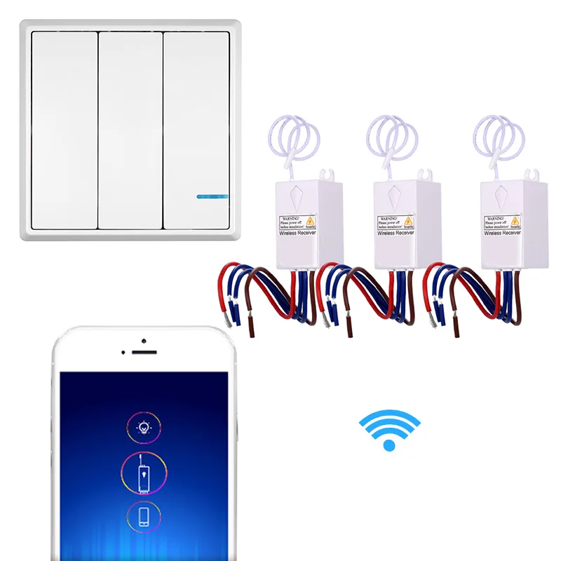 

4pcs Smart Wifi Wireless 220v APP Switch Smart Control Remote Switch Receiver Home Timer Universal Wifi Light Switch