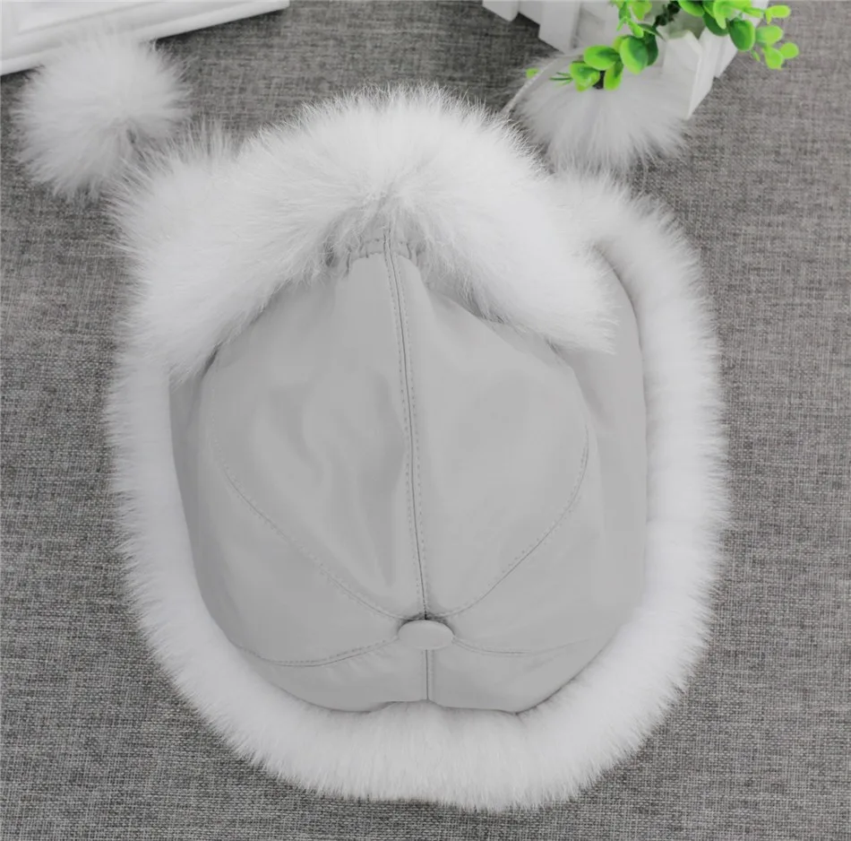 mens mad bomber hat 2020 100% Real Fox Fur Hat Women's Russian Ushanka Aviator trapper snow skiing Hat caps earflap winter raccoon fur Bomber hat sheepskin bomber hat