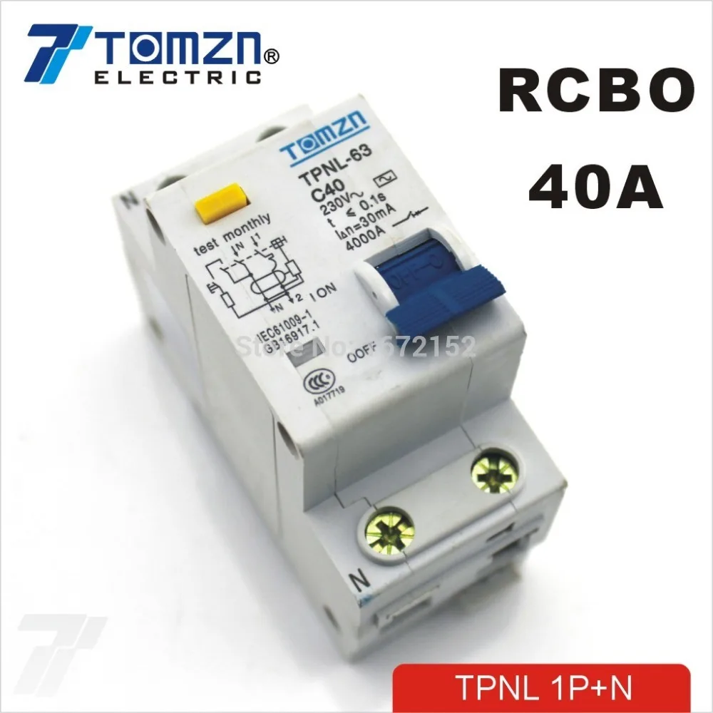 DPNL 1P + N 40A 230V ~ 50 HZ/60 HZ автоматический выключатель остаточного тока с защитой от