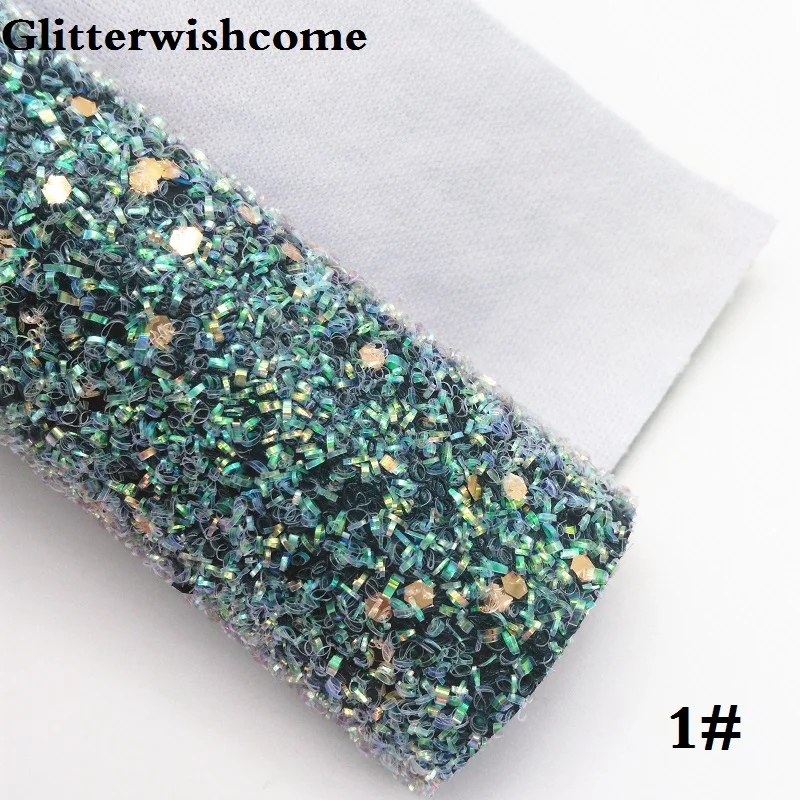 Glitterwishcome 30X134 см мини-рулон синтетическая кожа, массивная блестящая кожа, искусственная ткань из искусственной кожи винил для бантов, GM054 - Цвет: 1