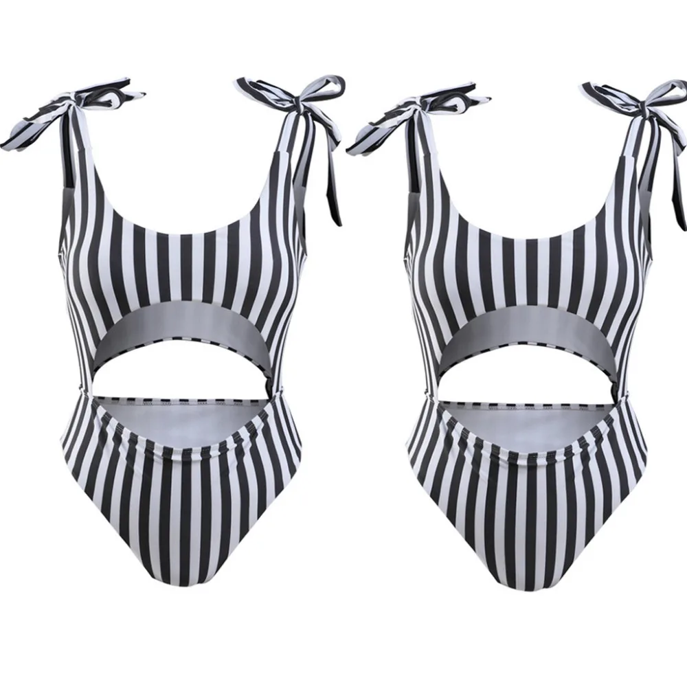 2019 woman swimsuit for surfing Sexy one-piece waist surf suit striped lace beach surf suit summer seaside surf wetsuit 40M16 (1)
