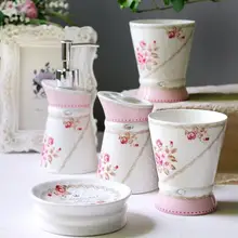 Посуда в европейском стиле, керамическая зубная щетка из пяти предметов, новые свадебные товары, набор для мытья с лотком, простые принадлежности для ванной комнаты lo87346