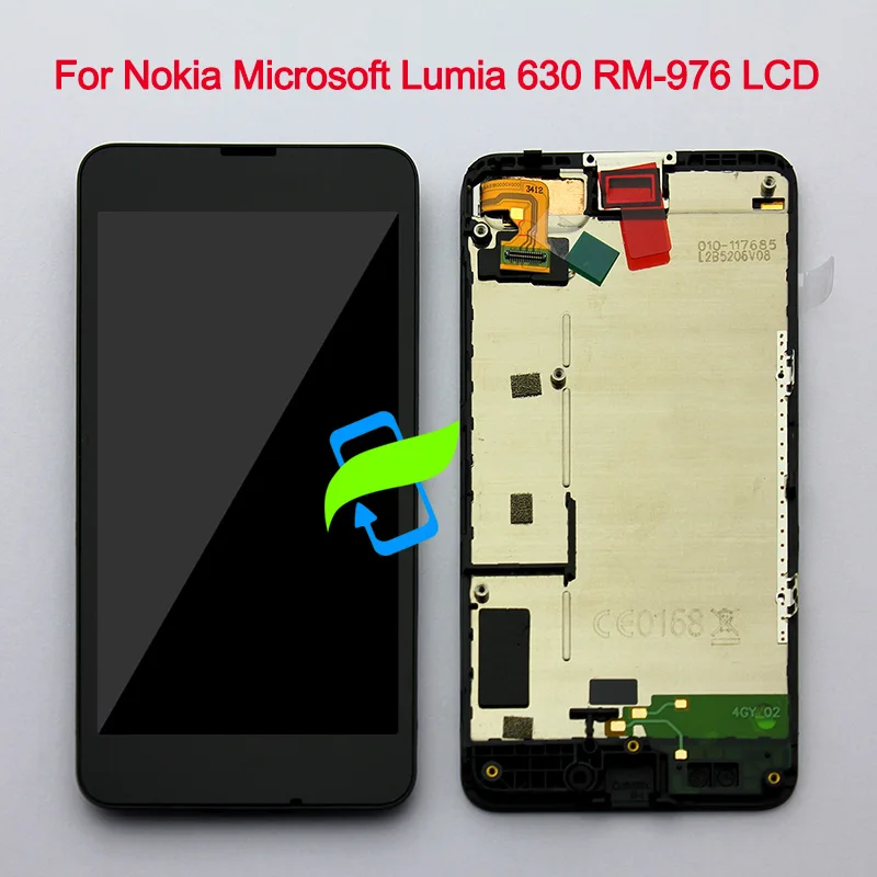 

Original Quality For Nokia Microsoft Lumia 630 RM-976 LCD Display Touch Screen Digitizer Assembly with Frame For NOKIA 630 LCD