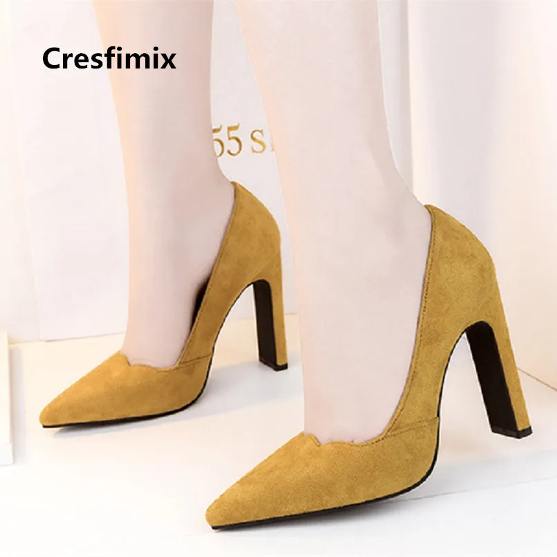 Cresfimix Street C2637 Calidad Tacón Elegante Alta Mujeres Flock Señora c Hauts Garras Femmes Alto Zapatos B d Lindos a Moda Casual vXwar7vq