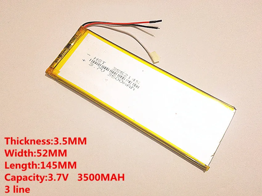 3.7V 3500mAh 3552145 Polymer Lithium Li-Po Rechargeable Battery For MP5 GPS DVD E-book Tablet PC mobile phone video game | Компьютеры и