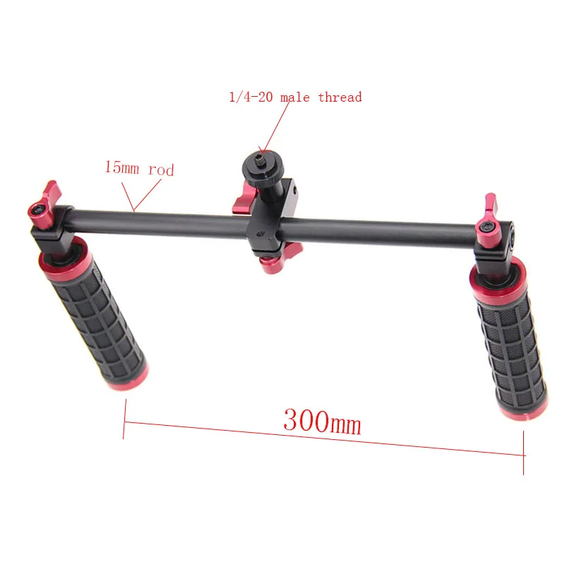  Camera Stabilizer Shoulder Dual Handle Grip Anti-Slip Rubber With Two Hand Grip For DSLR Camera Vid