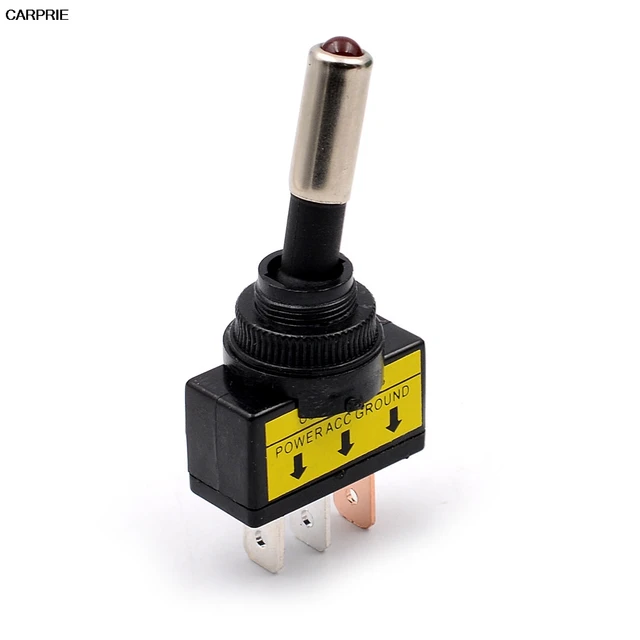 carprie 12v 20a car auto toggle switch 3 position red led light