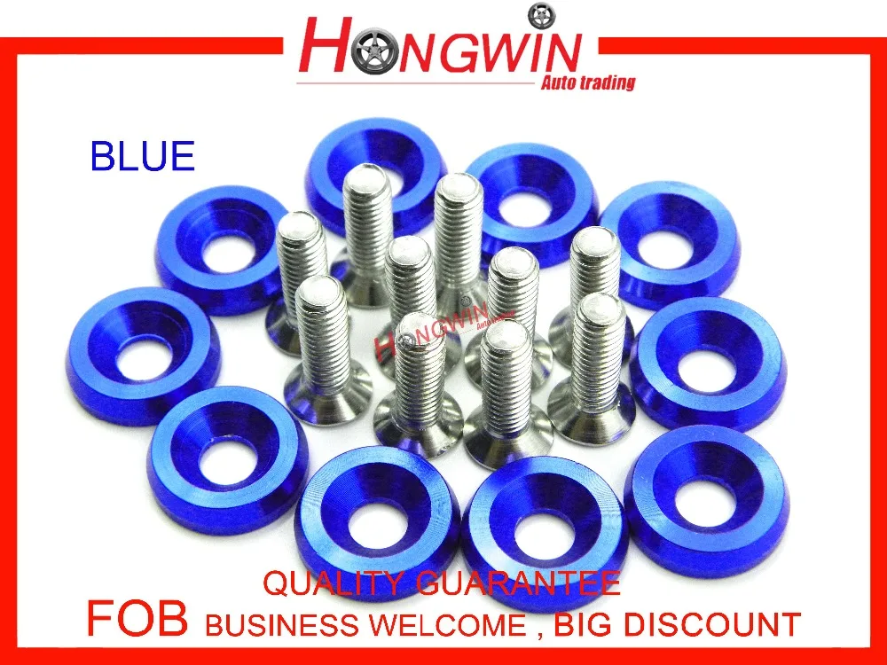 10PCS M6x20MM Blue Aluminum Fender Bumper Washers and Bolts dress up