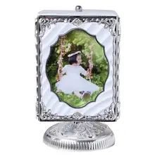 5 inch Rotating Music Box Photo Frame swing rotating eight-frame Plastic Pictures Frames Home Decor Personality gift table 3