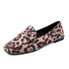 Soft Leisure Leopard Flats Shoes Women Leather Shoes Moccasins Mother Loafers Sring Casual Female Shoe Driving Ballet Footwear 2018 spring shoes women flats loafers moccasins ladies mother shoe driving leisure concise footwear women casual shoes bt702
