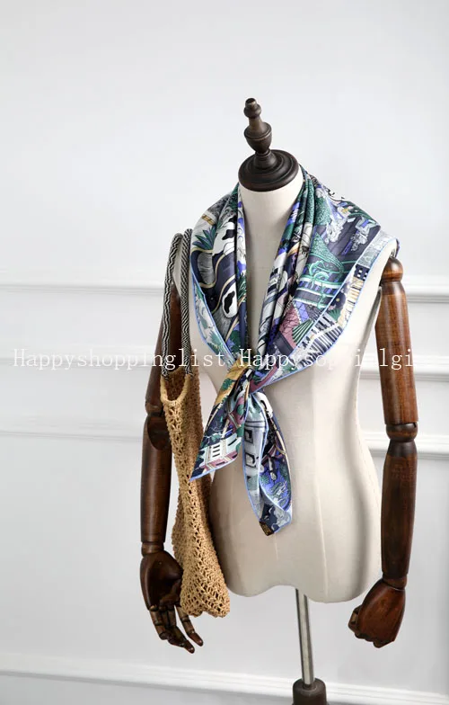Элегантный бренд ручной работы саржевый шелковый шарф TWIC-80147