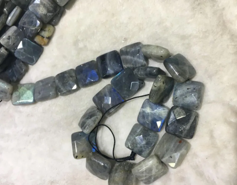 

free shipping 1Strand Natural 14*14mm Labradorite Blue stone Gems Round Loose Beads 15in AAA