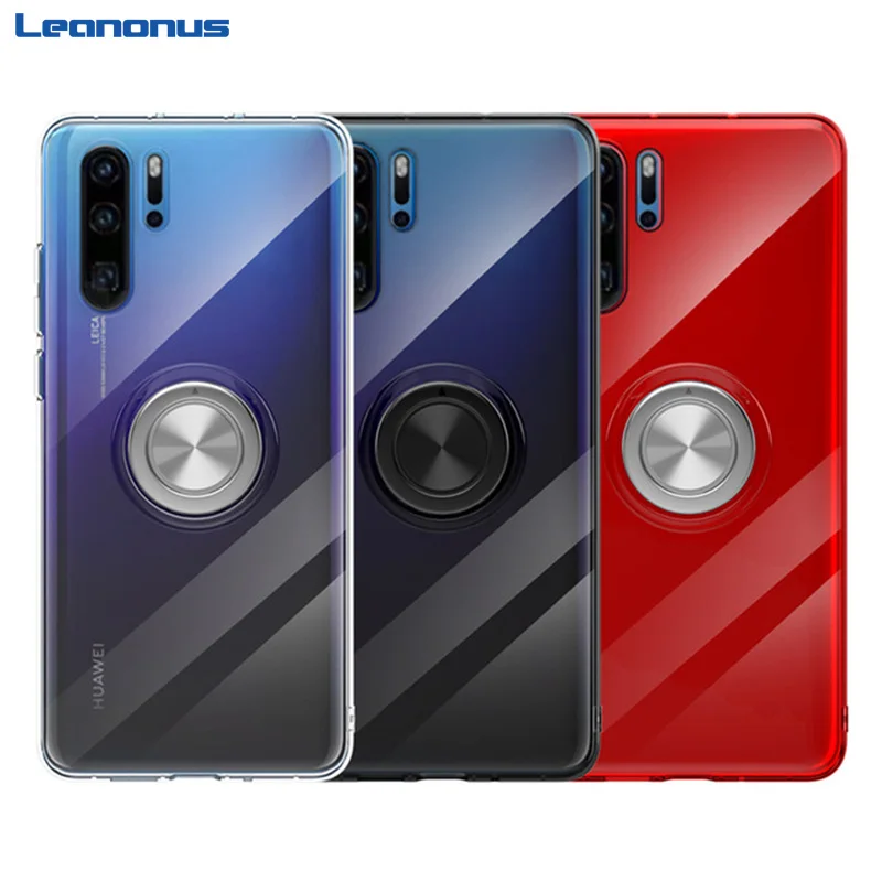 

Case For Huawei Mate 20 Pro Case Armor Metal Ring Kickstand Clear Soft TPU Shockproof Cover For Huawei Mate 20 Lite 20X Fundas
