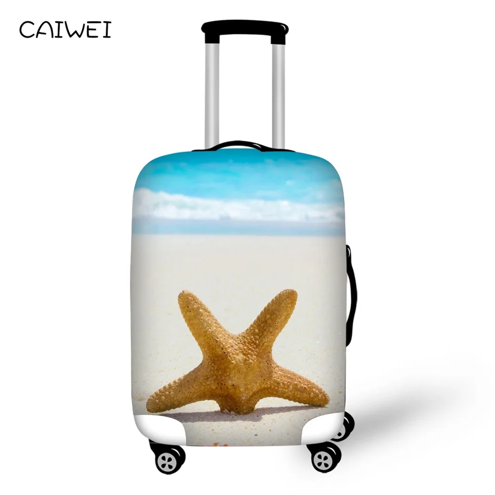 Эластичный уплотненный чехол для путешествий, защитный чехол для багажа, Пляжная Морская звезда, чехол для 18 ''-30'', чехол для костюма, аксессуары для путешествий - Цвет: Золотой