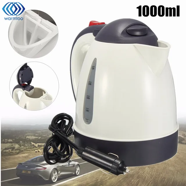 1000ML Car Hot Kettle Portable Water Heater Travel Auto 12V/24V for Tea