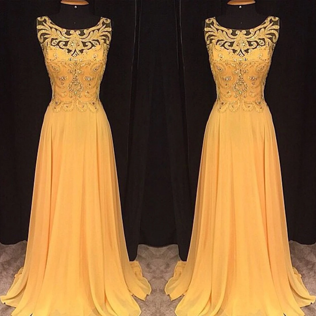 2019 Women Yellow Lace Summer Dress Luxury Crystal Floor Length