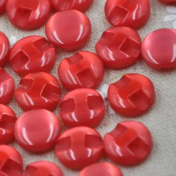

50/100 pcs 12 mm Red Cat's Eye button craft/sewing/baby lot mix PT82