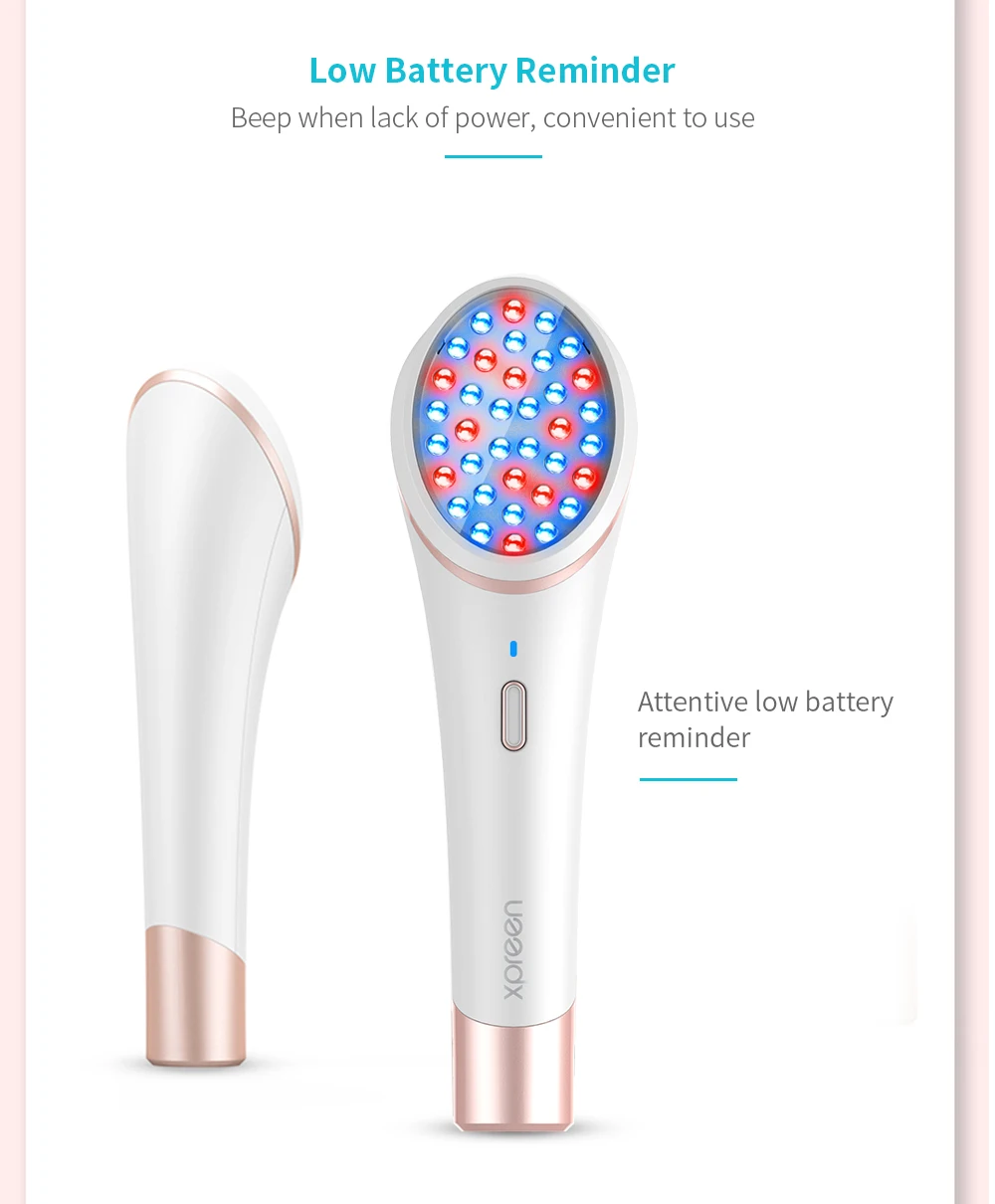 Acne Light Therapy, Xpreen беспроводной Перезаряжаемый Свет устройство для лечения акне Acne Clearing ластик с синим светом и красным светом