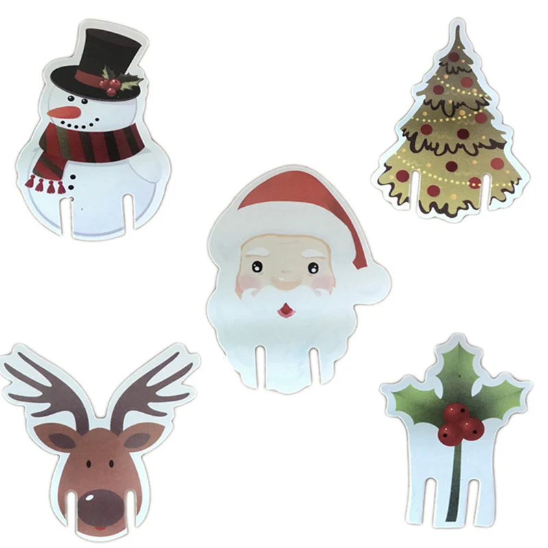 

Christmas Decorations For Home 10pcs Table Place Cards Christmas Santa Deer, Christmas Tree Hat Wine Glass Decoration