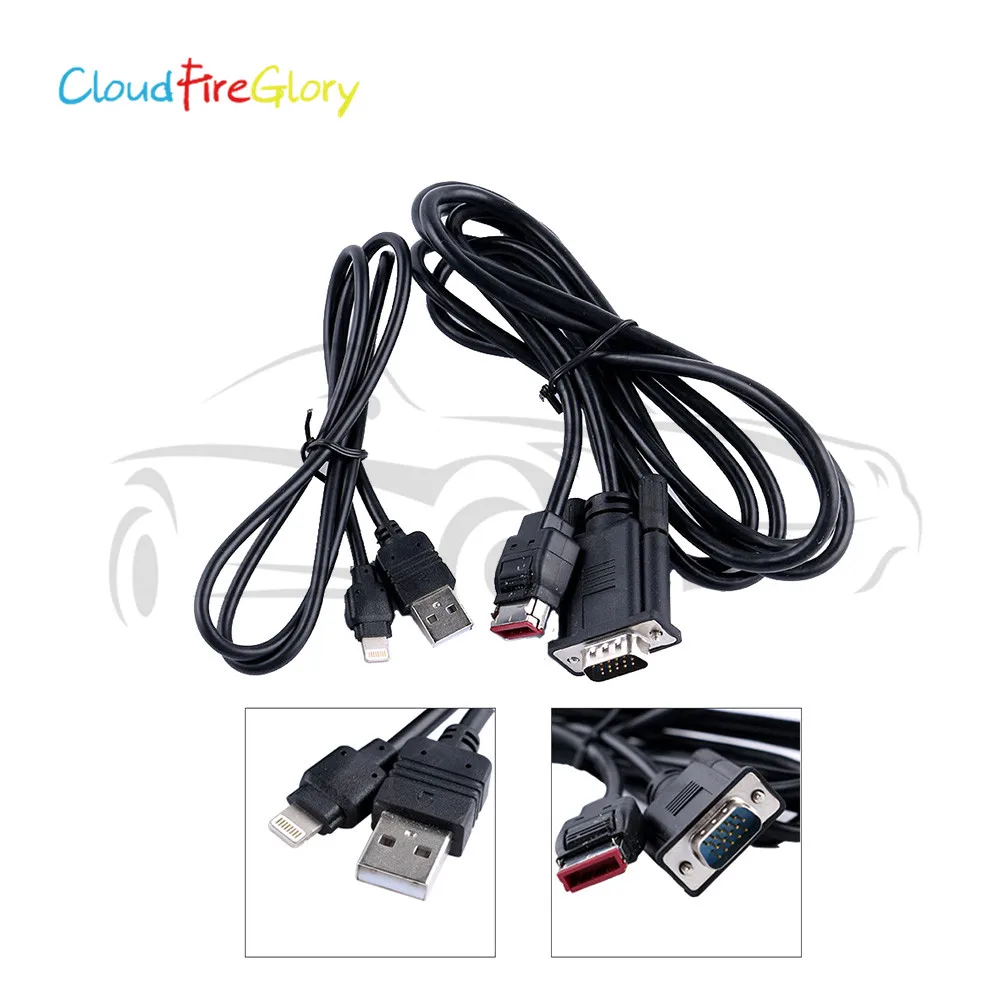 

CloudFireGlory For CD-IV203 AppRadio Mode IPod iPhone 5 5s SE 6 Qty2 VGA Interface Cable USB