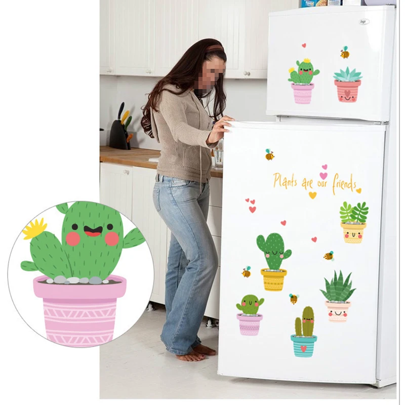 JX-LCLYL DIY Pot Culture Vinyl Wall Sticker Window Decals Pot Flower Cactus Decor